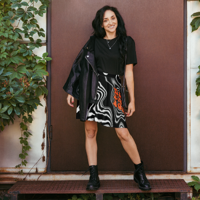 Deep Ripples Skater Skirt
