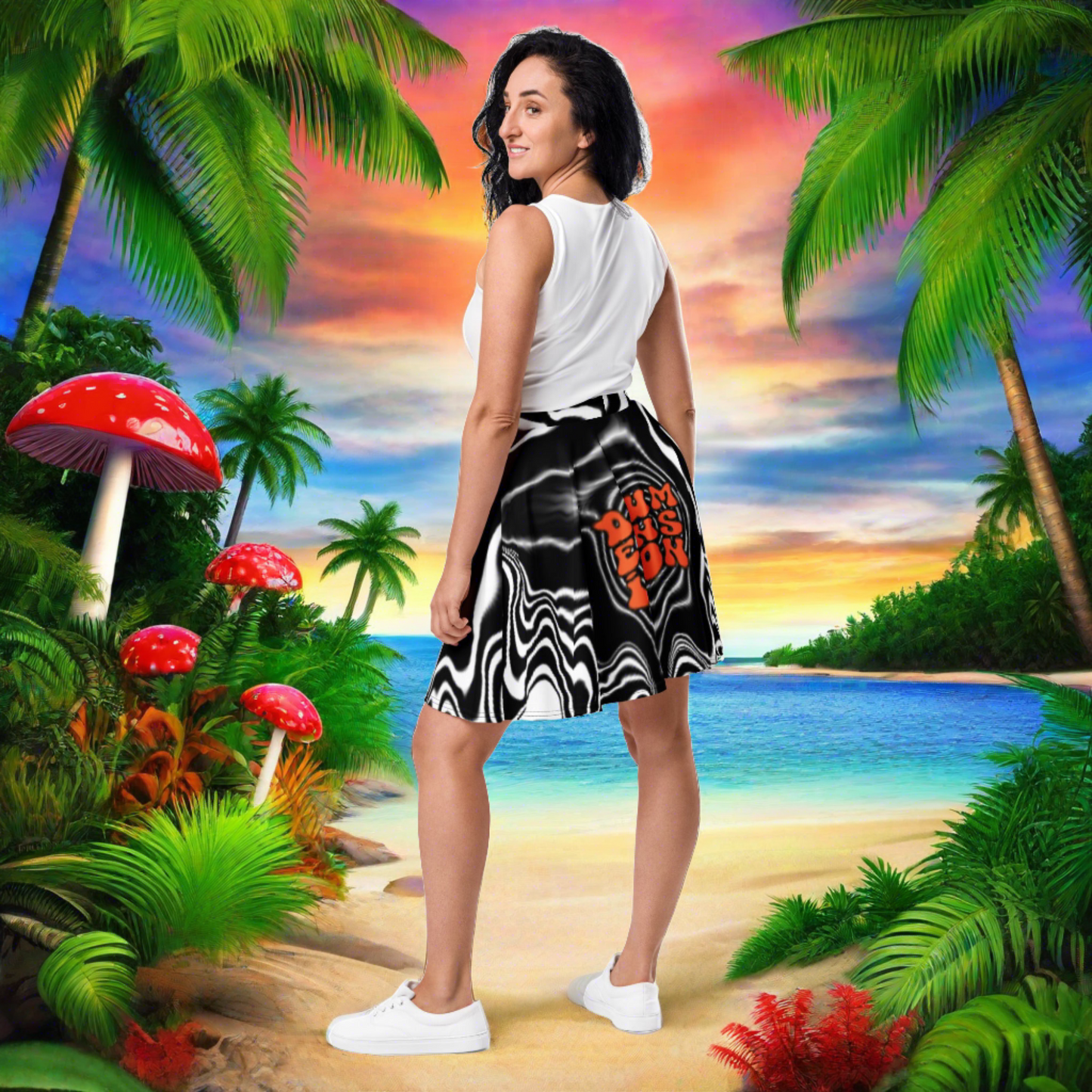Deep Ripples Skater Skirt