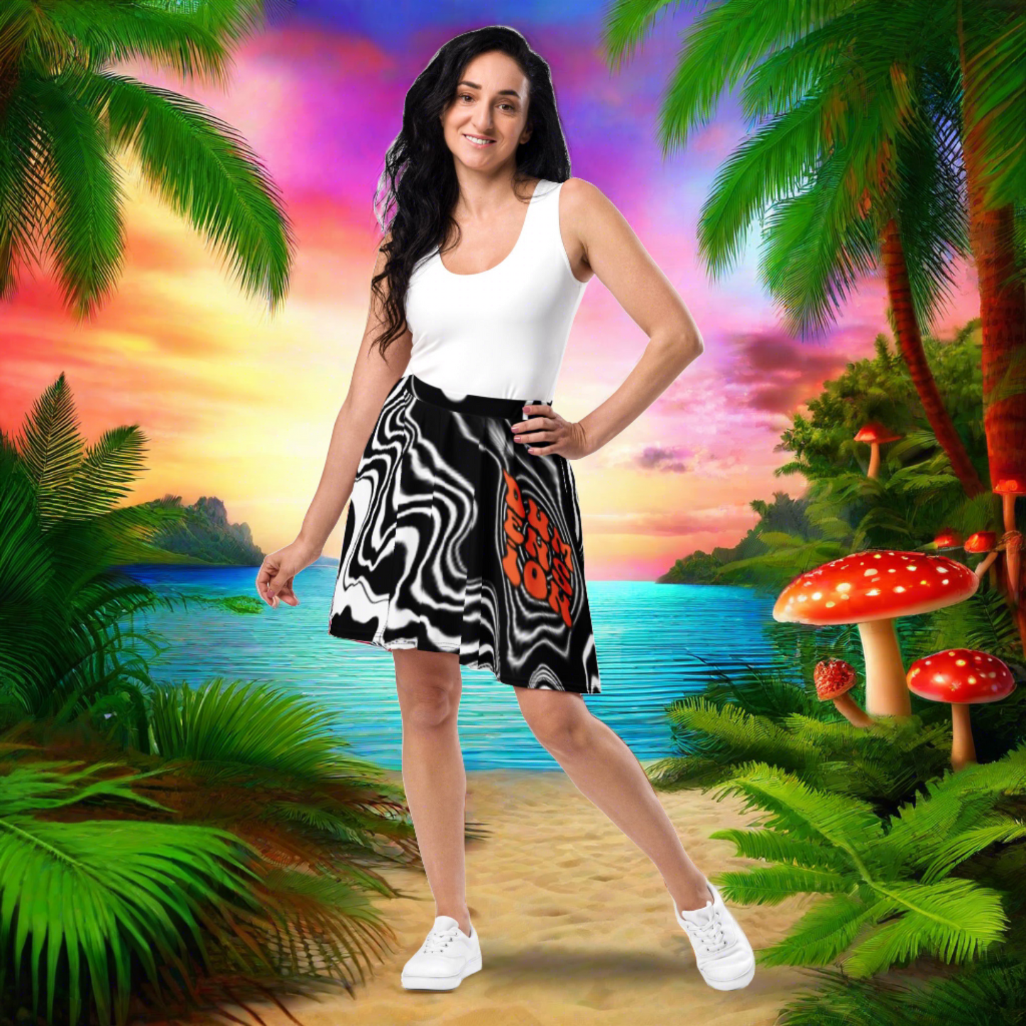 Deep Ripples Skater Skirt