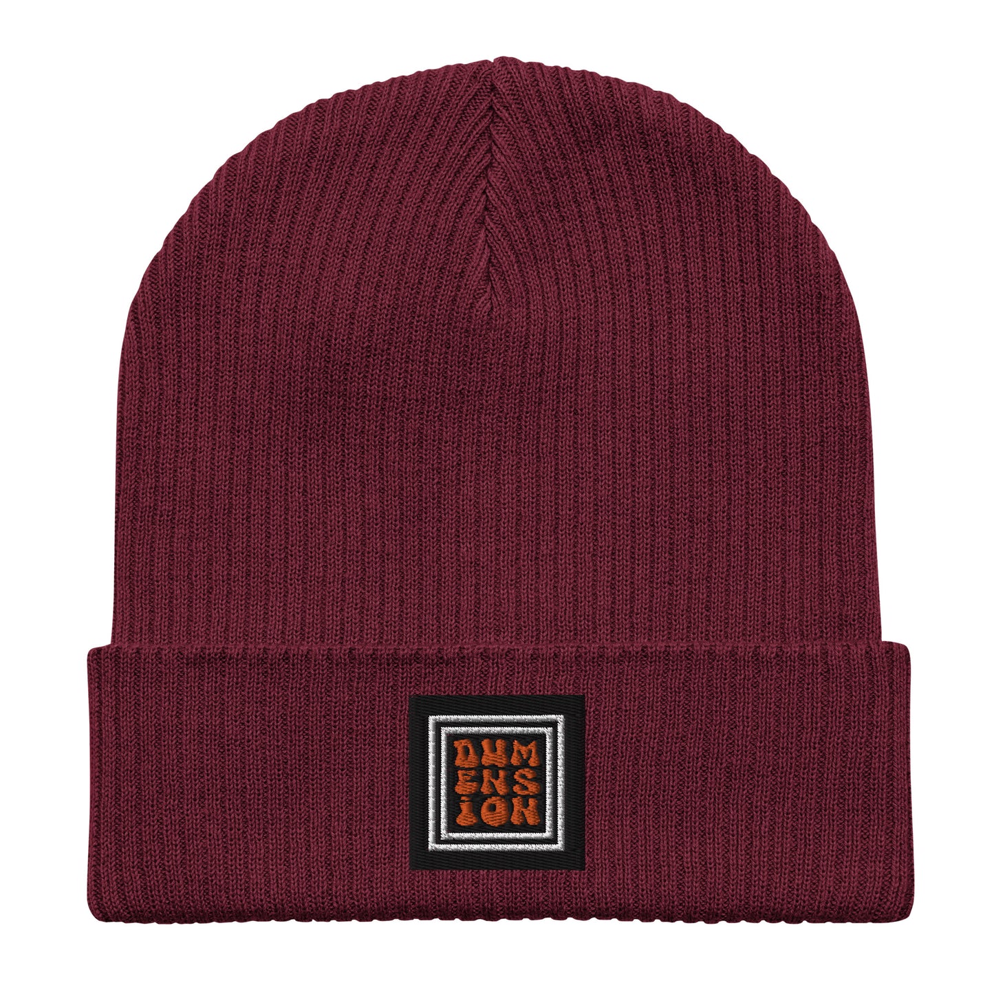 Dumension Organics: Embroidered Ribbed Beanie