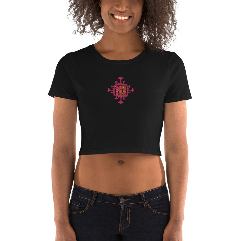 Extradimensional Hug Embroidered Crop Top