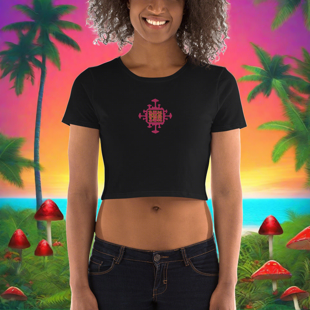 Extradimensional Hug Embroidered Crop Top