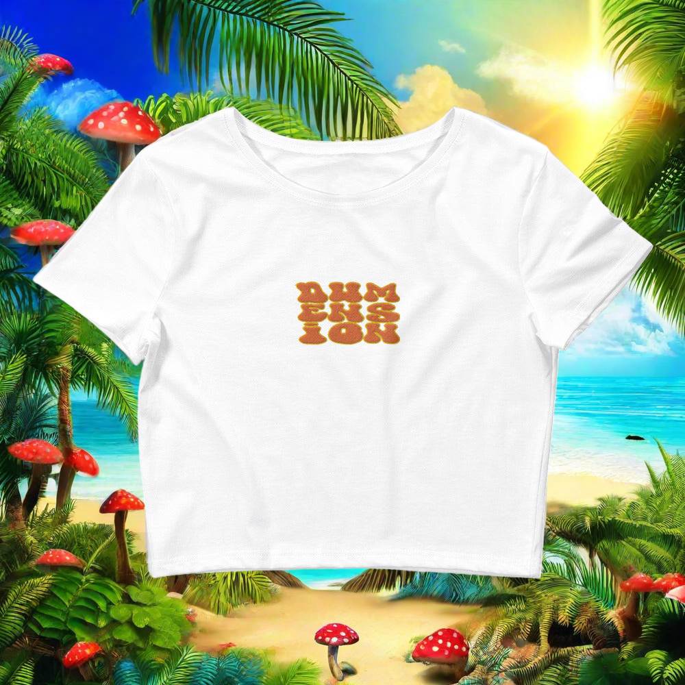 Extradimensional Hug Embroidered Crop Top