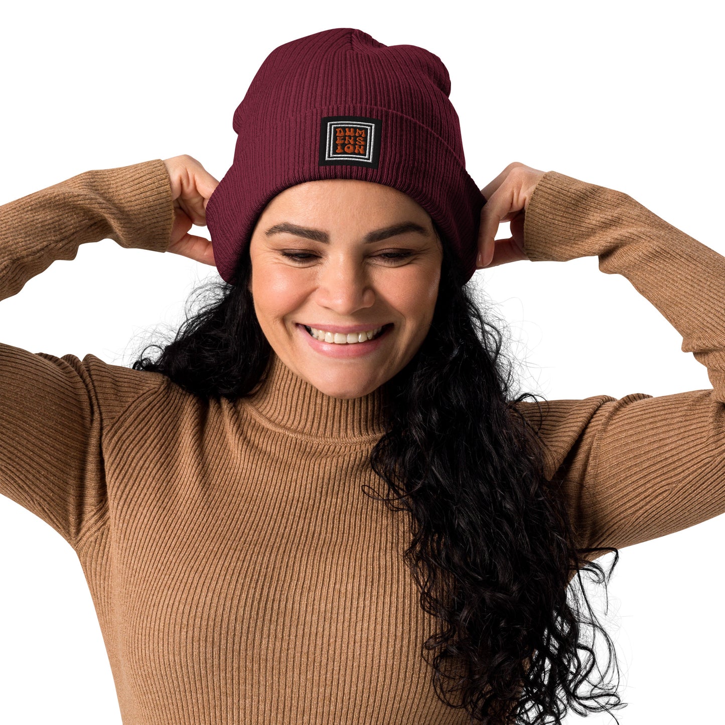 Dumension Organics: Embroidered Ribbed Beanie