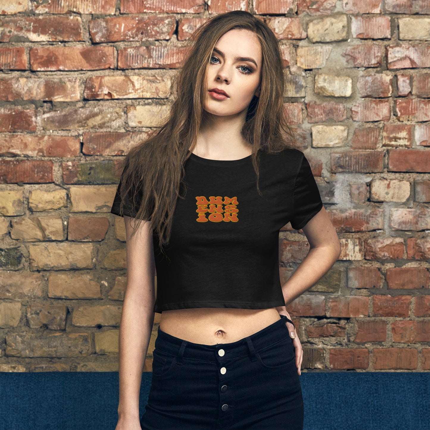 Extradimensional Hug Embroidered Crop Top