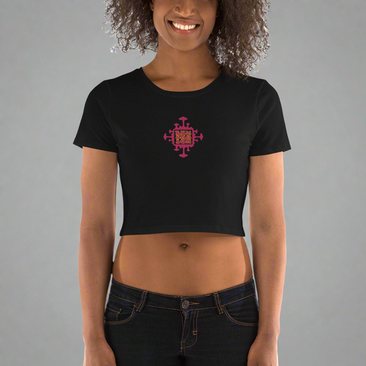 Extradimensional Hug Embroidered Crop Top