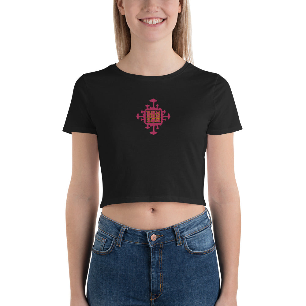 Extradimensional Hug Embroidered Crop Top