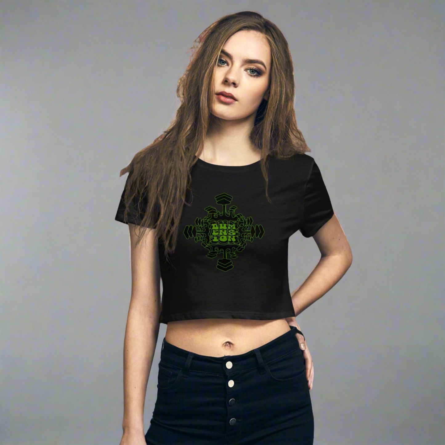 Green Mush Mandela Crop Top