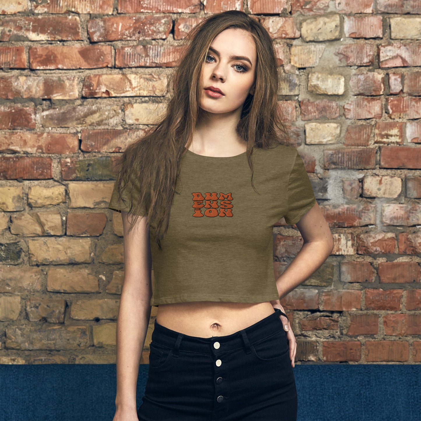 Extradimensional Hug Embroidered Crop Top