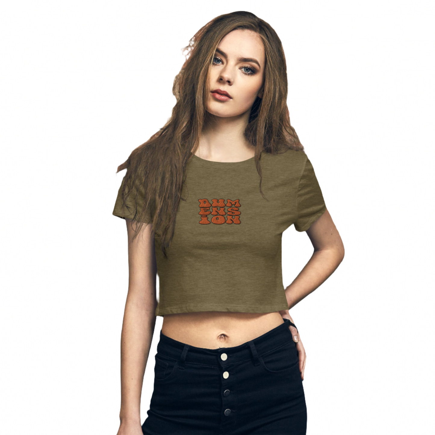 Extradimensional Hug Embroidered Crop Top