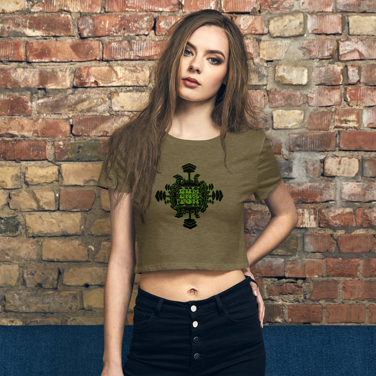 Green Mush Mandela Crop Top